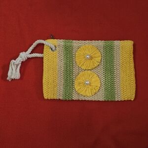 Handbag Women Shein Yellow/Green Summertime Beachcore Bohemian Colorful Flowers